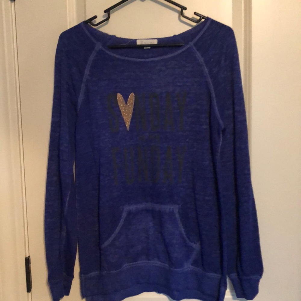 Sunday fun day purple sweatshirt